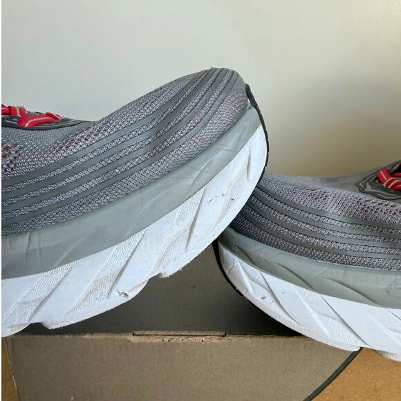 Hoka One One Bondi 6 Grey/Red Men Running Sneakers- SZ 14 main image 8